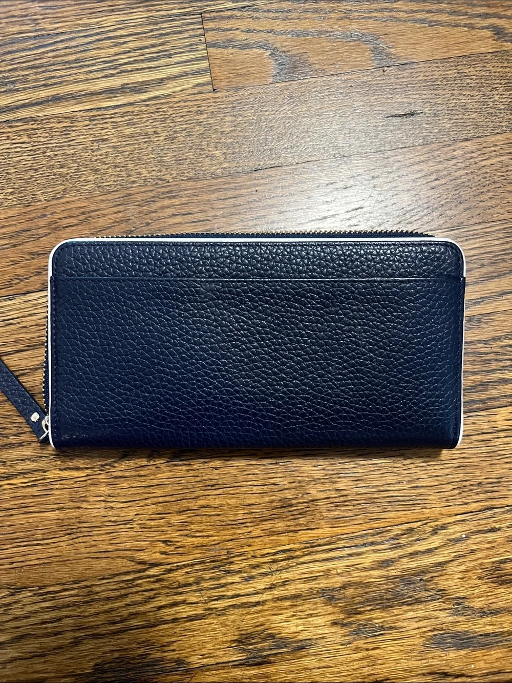 kate spade navy blue Leather Wallet with White Tassel